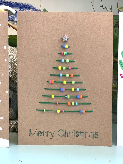 Handcraft Christmas Ideas, Card Diy Ideas, Christmas Handcraft, Fabric Christmas Cards, Christmas Card Diy, Handcrafted Christmas Cards, Craft Christmas, Christmas Card Art, Homemade Christmas Cards