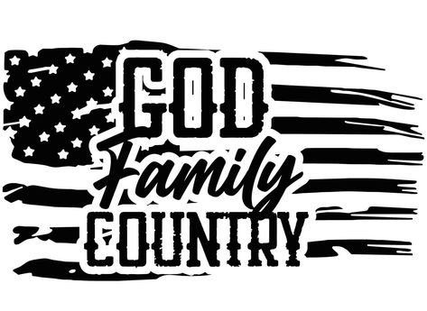 God Family Country Tattoos, Car Sticker Design Ideas, Country Car Decals, American Flag Black And White, God Family Country, Gods Country, Country Svg, Vinyl Board, American Flag Decal