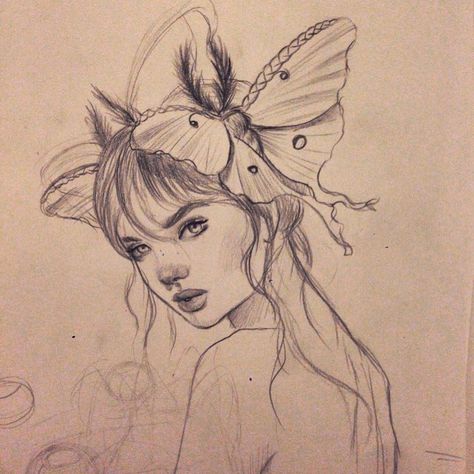 excited for this one by relmxx Fairy Face Drawing, Fairy Face, Fairy Drawings, Colored Pencil Artwork, Angel Drawing, Painting Art Projects, Butterfly Art, Art Drawings Sketches Simple, Cool Art Drawings