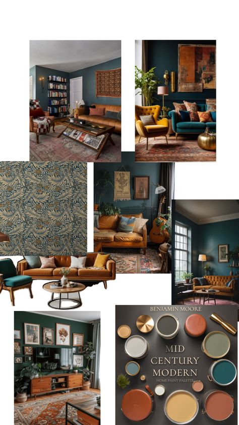 Living Room Accent Colors Ideas, Brown Green And Blue Living Room, Teal Bronze Color Palette, Teal And Copper Living Room, Navy Blue And Green Living Room, Color Drenched Living Room, Teal Green Brown Color Palette, Teal Brown Orange Color Palette, Teal Brown Gold Color Palette