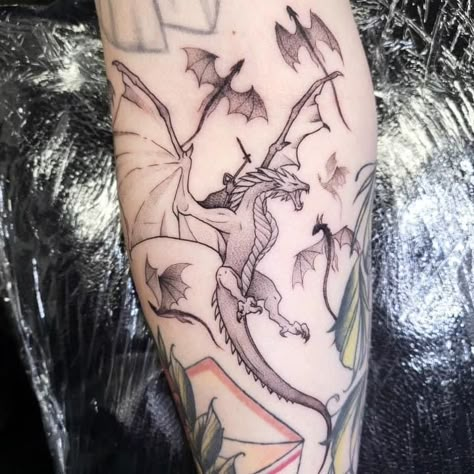 Dragon Tattoo For Women Arm Half Sleeves, Whimsical Dragon Tattoo, Female Dragon Tattoo, Fairy Dragon Tattoo, Dragon Wing Tattoo, Wyvern Tattoo, Dragon Tattoo With Wings, Giant Lizard, Leg Tats