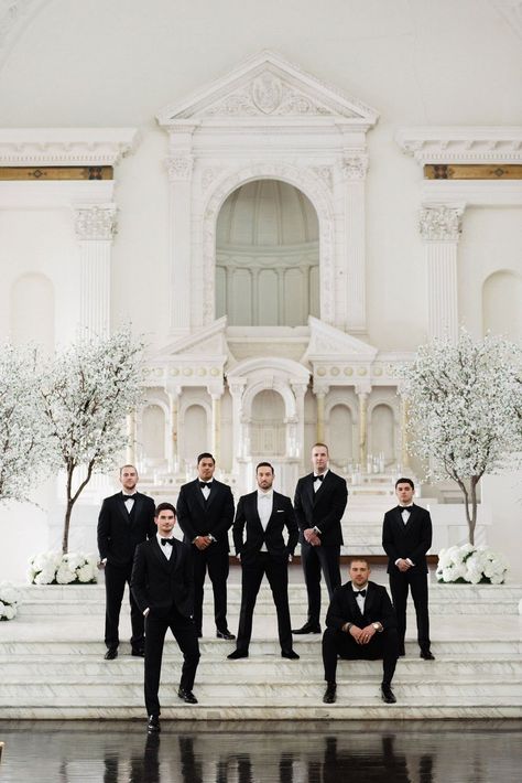 AN INTERTWINED EVENT: THE MOST STYLISH AND CHIC WEDDING AT VIBIANA EVER! | Intertwined Weddings & Events Vibiana Wedding, Wedding Group Photos, Groomsmen Poses, Wedding Party Poses, Groom Fashion, Groomsmen Photos, Wedding Morning, Wedding Picture Poses, Wedding Blue