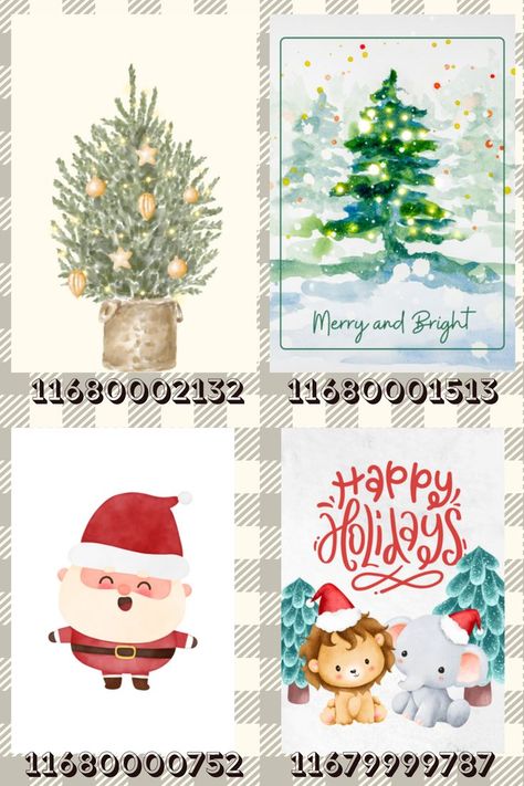 prepare for the christmas season with these festive decals to decorate your home (or any build really) with!<3 i'm always open to requests (: #roblox #bloxburg #bloxburgdecals #decals #bloxburgchristmas #robloxchristmas Bloxburg Christmas Decals, Bloxburg Christmas, Modern Decals, Preppy Decal, Bloxburg Decals Codes Aesthetic, Pic Code, Family Decals, House Decals, Roblox Image Ids