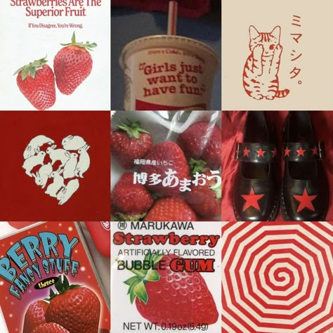 Strawberry Moodboard, Red Theme Aesthetic, Red Aesthetic Moodboard, Moodboard Red, Red Moodboard, Moodboard Wallpaper, Ig Icons Highlights Aesthetic, Facebook Featured Photos, Aesthetic Strawberry