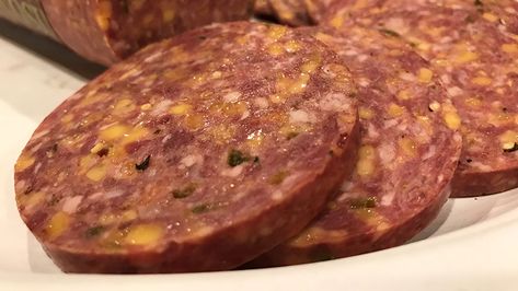 Deer Bologna Recipe, Deer Breakfast Sausage Recipe, Venison Summer Sausage Recipe, Homemade Summer Sausage, Venison Sausage Recipes, Summer Sausage Recipes, Bologna Recipes, Venison Sausage, Sausage Making Recipes