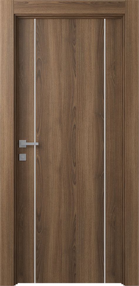 Aluminium strips      Eco-friendly PP finish      Engineered solid core      Contemporary style      Easy door installation      2 year warranty       Optima collection of interior doors is an ideal clean option for the elegance of your house. This collection is the epitome of beauty and grace, with simple designs that will give your apartments a decent look. The flush interior door emphasizes elegance and simplicity. The clear lines show all the craftsmanship features of the door. Pure Flush co Flush Doors Design Modern, Laminate Door Design, Bathroom Door Design, Door Texture, Modern Interior Door, Flush Door Design, Modern Wooden Doors, Modern Exterior Doors, Wooden Room