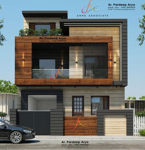 Ar Pardeep Arya A n n e A s s o c i a t e Architect // Interior Designer Email :- anneassociate@gmail.com Contect :- 74978-99909,9034382740 Lahoria Chowk, Hisar Fundermax Exterior Front Elevation, 30x50 House Elevation Design, Duplex Elevation Design, Front Elevation Designs Modern, Indian House Exterior Design, Modern Brick House, House Structure Design, Modern Elevation, House Outer Design