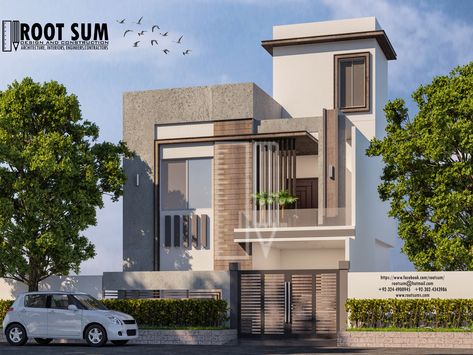 5 Marla Residential House-Johar Town-Perspective-2-Day Light Architecture Building Design, Modern House Plan, House Front Design, Residential House, House Elevation, Front Elevation, House Designs, House Designs Exterior, Building Design