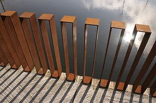 Railings - boxy by PortlandDevelopments, via Flickr Tilburg Netherlands, Garde Corps Metal, Steel Fence, Lan Can, Urban Furniture, Street Furniture, Deck Railings, Railing Design, Corten Steel