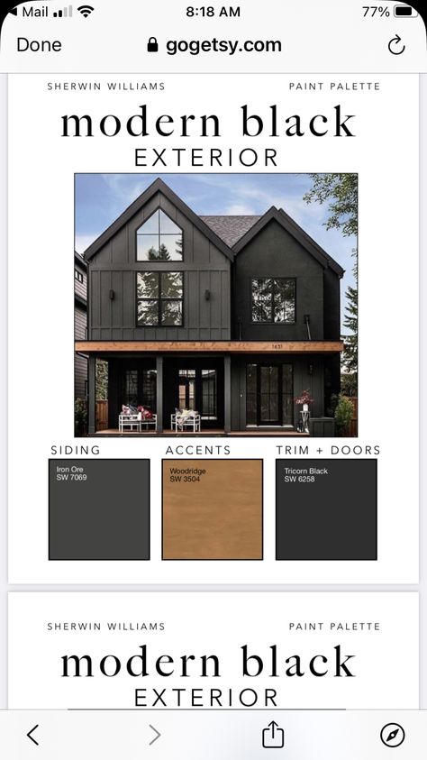 Dark Exterior House Colors, Outdoor Paint Colors, Home Town Hgtv, Mountain Home Exterior, Exterior Color Palette, Mid Century Exterior, Lake Houses Exterior, Trim Ideas, Paint Color Ideas