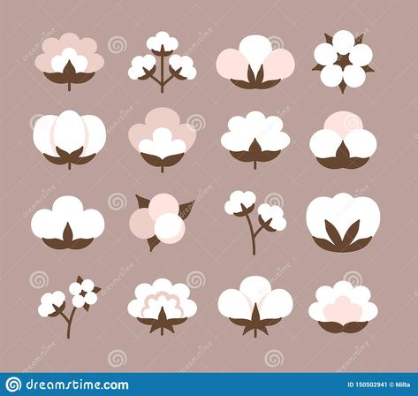 Cotton Flower, Textile Logo, Flower Ball, Wedding Prints, Simple Illustration, Daily Painting, Symbol Logo, Cotton Logo, Graphic Design Logo