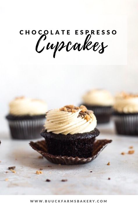 Elegant Chocolate Cupcakes, Chocolate Espresso Cupcakes, Italian Cupcakes, Chocolate Expresso, Chocolate Coffee Cupcakes, Toffee Cupcakes, Espresso Cupcakes, Tasty Cupcakes, Martini Party