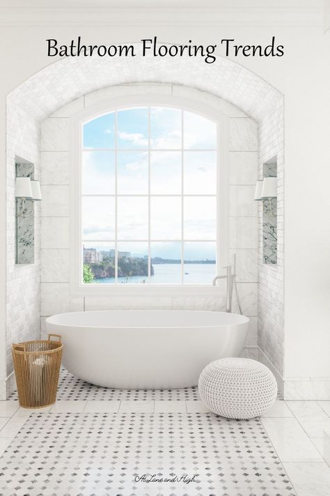 If you are renovating a bathroom then you are in the right place! Today I am sharing the top bathroom flooring trends for 2022. Bathroom Flooring Trends, Bathroom Door Design, White Bath Rugs, Best Bathroom Paint Colors, Stone Mat, Stone Bath Mat, Luxury Aesthetics, Modern Bathroom Interior, Stone Bath