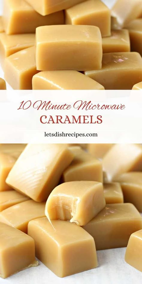 10 Minute Microwave Caramels Recipe -- Looking for an easy and delicious treat? These microwave caramels are your answer! With just a few simple ingredients, you can create rich, buttery caramels in no time. The perfect recipe for when you want something sweet without the hassle. Homemade Carmels, Soft Caramels Recipe, Carmel Recipe, Caramels Recipe, Caramel Recipe Easy, Microwave Caramels, Xmas Goodies, Caramel Recipe, Chocolate Candy Recipes