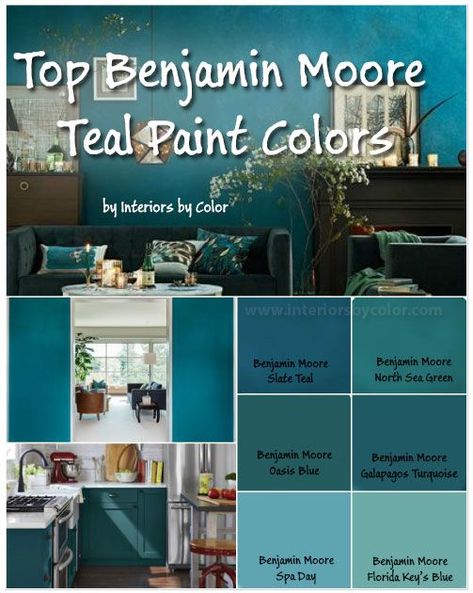 Benjamin Moore Teal Paint Colors by http://www.interiorsbycolor.com/ Benjamin Moore Oasis Blue, Benjamin Moore Galapagos Turquoise, Benjamin Moore Florida Keys Blue, Benjamin Moore Bermuda Turquoise, Dark Teal Benjamin Moore Paint, Benjamin Moore Carribean Teal, Teal Ocean Benjamin Moore, Mayo Teal Benjamin Moore, Galapagos Turquoise Benjamin Moore