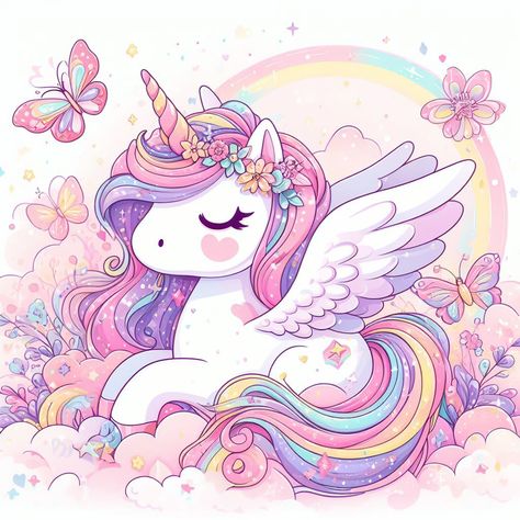 Unicorn Hd, Unicorn Wallpaper Cute, Baby Animal Drawings, Birthday Topper, Unicorn Birthday Cake, Unicorn Pictures, Unicorn Illustration, Stickers Design, Unicorn Wallpaper