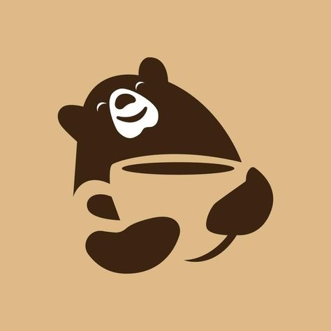 Coffee Vector, Logo Idea, Coffee Logo, Drink Coffee, Cute Bears, Visual Communication, Coffee Drinks, Vector Art, Communication