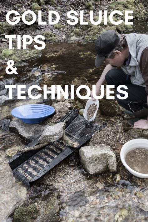 Gold Panning Equipment, Gold Sluice Box Diy Plans, Sluice Box Diy, Gold Knowledge, Gold Sluice Box, Arizona Rocks, Gold Sluice, Gold Mining Equipment, Metal Detecting Tips