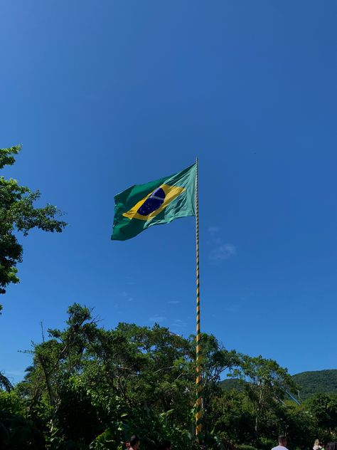 Brazilian Flag Aesthetic, Brazilian Flag, Blue Aesthetic, Good Vibes, Blue Sky, Brazil, Flag, Wallpapers, Football