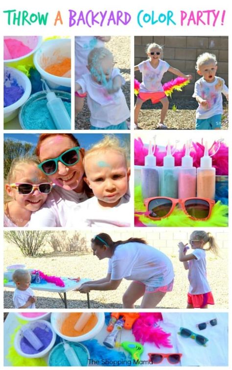 Celebrate with Kids Around The World: Holi, Festival of Color (Throw A Color Party!) | MomTrends Messy Party, Holi Party, Color Wars, Holi Festival Of Colours, Holi Colors, Hindu Festival, Backyard Camping, Color Party, Art Birthday Party