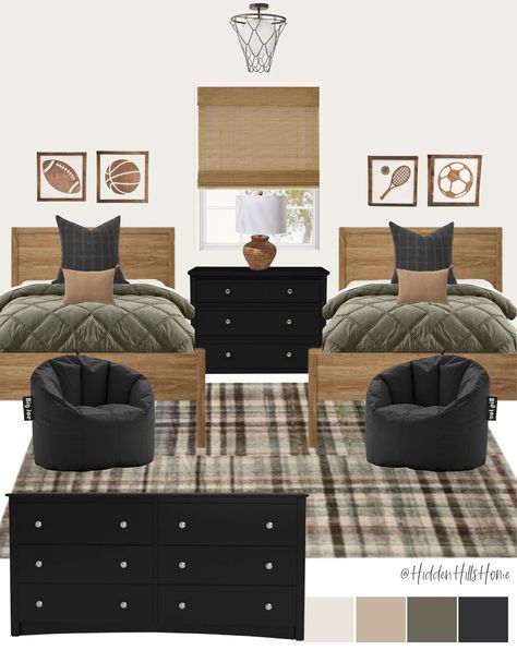 Ayden Square Arm Slipcovered Sofa curated on LTK Brothers Shared Room Ideas, Twin Bed For Boys Room, Boys Twin Beds Bedroom Ideas, Wood Frame Bedroom Ideas, Black Boys Room Ideas, Two Full Beds In One Room, Brother Shared Bedroom Ideas, Brother Room Ideas Shared Bedrooms, Boys Room Black Bed