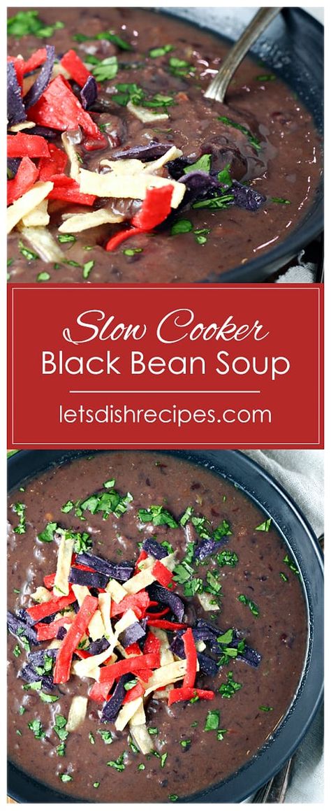 Black Bean Soup Crock Pot, Protein Packed Soup, Slow Cooker Black Bean Soup, Beans In Crockpot, Slow Cooker Black Beans, Black Bean Soup Recipe, Easy Protein, Chicken Enchilada Soup, Enchilada Soup