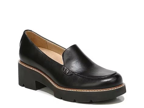 Shop Women's Black & Brown Lug Loafers Size 7.5 | DSW Black Wedge Boots, Fall Shoe, Comfy Sneakers, Good Shoes, Running Late, Black Wedge, Naturalizer Shoes, Wedge Boots, Cabaret