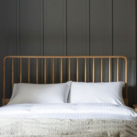 Hailo Spindle Headboard Norden Home Size: Super King (6') Kingsize Headboard, Spindle Headboard, Herringbone Headboard, Oak Spindles, Oak Headboard, Beds Uk, Queen Size Headboard, Slatted Headboard, King Size Headboard