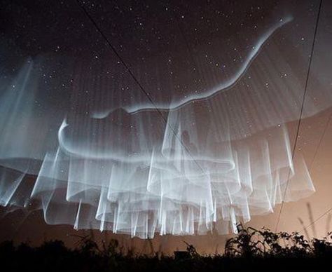 Bridal Veil ~ Aurora Borealis in Finland - like the delicate hem of a beautiful tulle skirt... Cer Nocturn, Aurora Lights, Northern Lights (aurora Borealis), Aurora Borealis Northern Lights, Charcoal Drawings, The Aurora, To Infinity And Beyond, The Night Sky, Natural Phenomena