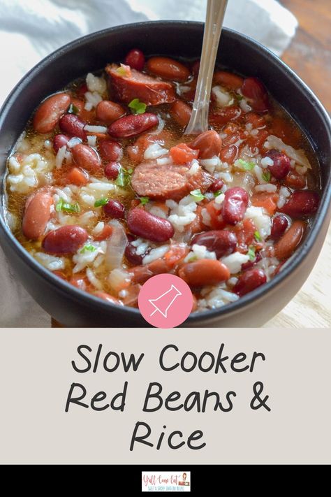 Smoked Sausage Slow Cooker, Kidney Bean Crockpot Recipe, Recipes Using Canned Kidney Beans, Canned Red Beans And Rice Recipe, Crockpot Rice And Beans, Recipe For Red Beans And Rice, Cajun Red Beans And Rice Recipe, Red Beans And Rice Recipe Crockpot, Slow Cooker Drinks