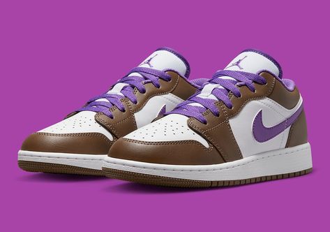 Air Jordan 1 Low (GS) "Purple Mocha" now available online New Sneaker Releases, Jordan Low, Nike Air Jordan 1 Low, Purple Nikes, Sneaker Release, Air Jordan 1 Low, Jordan 1 Low, New Sneakers, Air Jordan 1