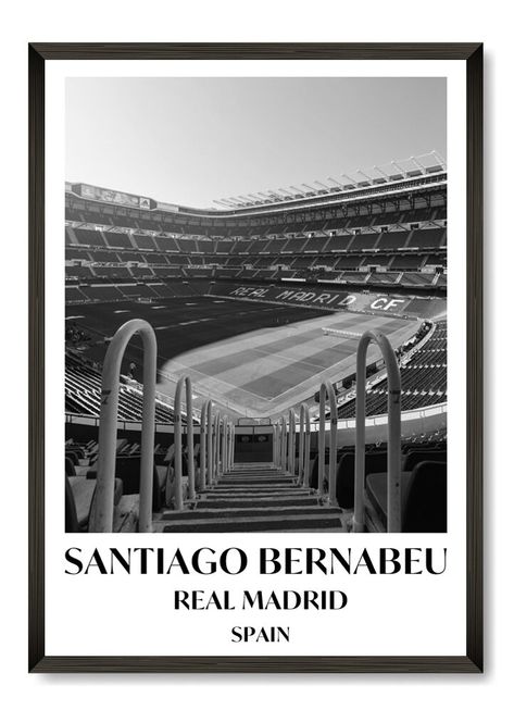 Highest quality digital print of the Santiago Bernabeu, home of Real Madrid.  A perfect gift for any Madridista - Birthday, Christmas, Graduation and more! Once purchased, the file will be immediately sent to you to download. You can print the file in many sizes, as listed below: A5 - 21x14.8 cm A4 - 21x29.7 cm A3 - 29.7x42 cm A2 - 42x59.4 cm If you require a different size to the ones that are currently offered, let us know and we will happy to adapt the print.  -------------------------------- Spain Quote, Real Madrid Poster, Madrid Football, Real Madrid Team, Football Wall Art, Real Madrid Wallpapers, Real Madrid Football, Madrid Wallpaper, Santiago Bernabeu