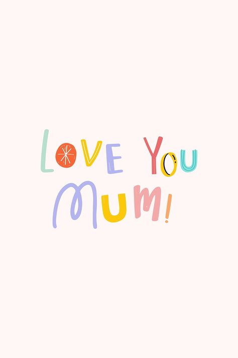 Typography Doodle, Mother Illustration, Doodle Font, Word Drawings, I Love You Mum, Procreate Ipad Tutorials, Vector Doodle, Mothers Day Poster, Kids Graphics