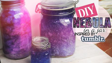 DIY Crafts that Add Starry Space-Themed Brilliance to Your Home Nebula Jars, Fairy Glow Jars, Glow Stick Jars, Diy Galaxy Jar, Easy Mason Jar Crafts, Diy Mason Jar Lights, Galaxy Jar, Glow Jars, Crafts With Glass Jars