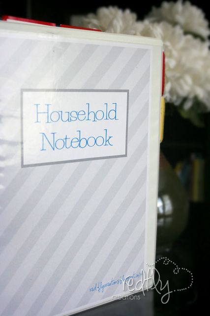 Redfly Creations: Household Notebook - Free Printables! Household Management Binder, Family Notebook, Household Notebook, Household Binder, Free Notebook, Home Binder, Financial Organization, Household Management, Home Management Binder