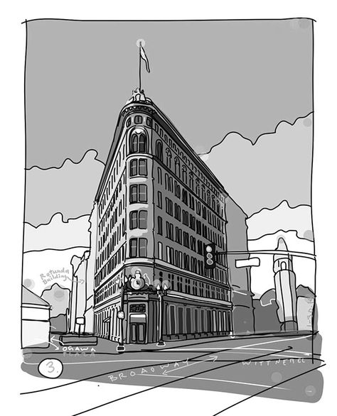 Notable buildings of Oakland, California on Behance Flat Iron Building New York, Drawings Of Buildings, Flat Iron Building, Terra Cotta Tiles, New York Drawing, Downtown Oakland, Flatiron Building, Building Drawing, Watercolor Architecture