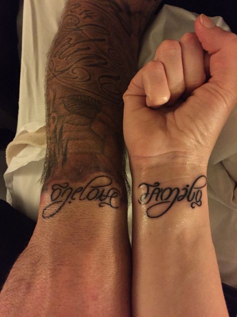 Love our new Family / OneLove ambigram tattoos. Cheater Tattoo, Ambigram Tattoos, Ambigram Tattoo, Family Tattoo, Family Tattoos, New Family, Couple Tattoos, Illustrations Posters, Sleeve Tattoos