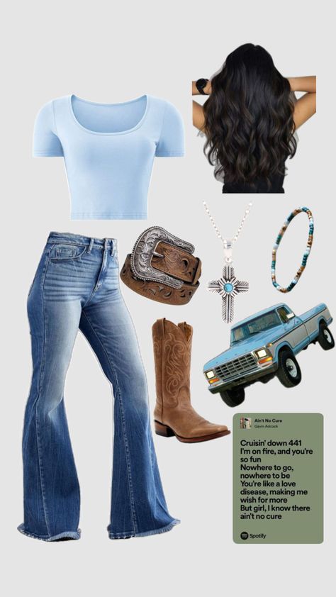 Gavin Adcock Country Fit #countrymusic #country #countryoutfit #outfitinspo #countrygirl #ford #trucks #gavinadcock Stylish Outfits Casual, Casual Country Outfits, Southern Outfits, Western Wear Outfits, Cute Country Outfits, Nashville Outfits, Country Girls Outfits, Western Outfits Women, Cute Outfits For School