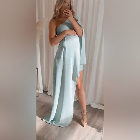 Never Worn, Got For Baby Shower But Had A Different Option Maternity But Can Be Worn Non Maternity As Well Baby Shower Blue Dress, Elegant Baby Shower Dress, Pregnant Cocktail Outfit, Blue Maternity Shower Dress, Bump Friendly Wedding Guest Dress, Boy Baby Shower Dress, Baby Shower Dresses For Mom, Blue Maternity Dress Long, Chic Blue Maternity Dress