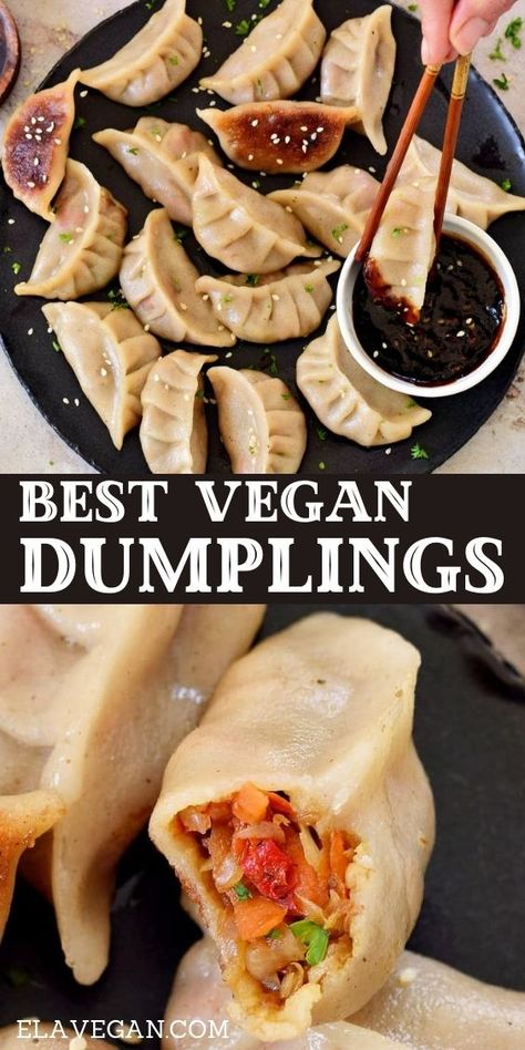 Vegan Dumplings Recipe, Vegan Potstickers, Vegan Chinese Food, Vegetarian Dumpling, Vegan Dumplings, Vegetarian Ideas, Homemade Dumplings, Mapo Tofu, Dumplings Recipe