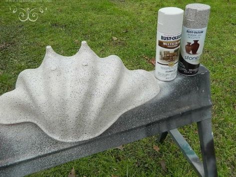 Ballard Designs Knockoff Clam Shell Planter Texture Spray Paint, Textured Spray Paint, Giant Clam Shell, Coastal Crafts, Giant Clam, Soap Display, Shell Planter, Shells Diy, Texture Spray