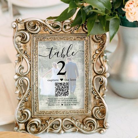 1 Sided Photo for Framing QR Wedding Table Number Good Frame Table Numbers, Picture Frame Table Numbers Wedding, Framed Table Numbers Wedding, Unique Table Numbers, Framed Table Numbers, Wedding Theme Color Schemes, Wedding Guest Table, Picture Table, Digital Payment