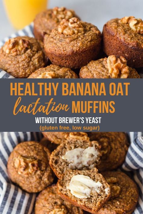 Brewer Yeast Recipes, Lactation Cookies Gluten Free, Lactation Muffins Banana, Post Partum Muffins, Lactation Banana Muffins, Gluten Free Lactation Cookies, Banana Lactation Recipes, Gluten Free Lactation Recipes, Breastfeeding Muffins