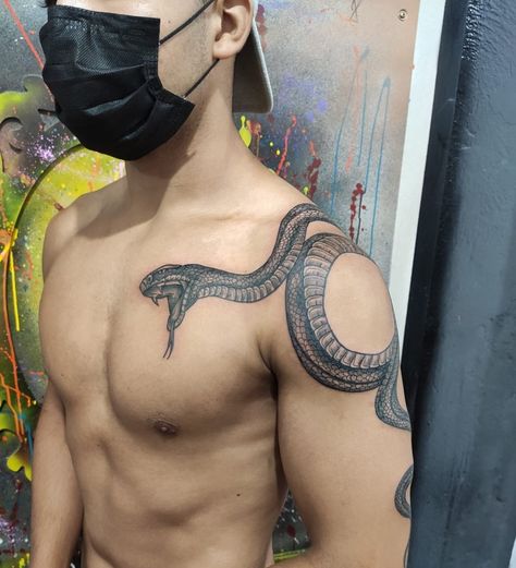 Arm Tattoos Wolf, Patience Tattoo, Left Arm Tattoos, Serpent Tattoo, Simple Tattoos For Guys, Mens Shoulder Tattoo, Snake Tattoo Design, Cool Forearm Tattoos, Back Tattoos For Guys