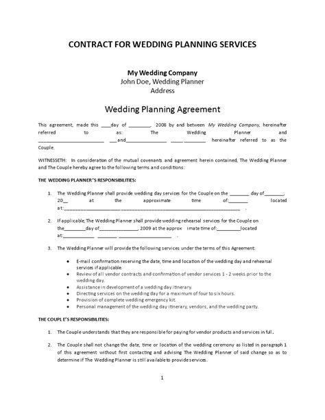 Do you need an effective Wedding Planning Services Contract? Download this Contract For Wedding Planning Services now! Wedding Planner Contract, Wedding Photography Contract Template, Wedding Planning Checklist Printable, Event Planning Contract, Wedding Photography Contract, Free Wedding Planner, Photography Contract, Wedding Planner Binder, Event Planning Template