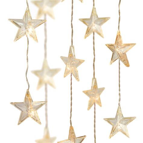 At Home Clear Star Curtain Lights Wht, Multi, 6.5"l X 8.5"h X 2.0"w, Plastic Room With Fairy Lights, Ways To Decorate Your Room, Led Curtain Lights, Led Curtain, Novelty Lights, Curtain Lights, Star Decorations, White Star, Clear White