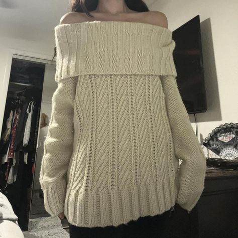 vintage oversized off the shoulder sweater
pit to... - Depop Bunny Fluffy, Winter Core, Big Sweater, Snow Bunny, 80s Aesthetic, Off The Shoulder Sweater, Fluffy Sweater, Aesthetic Pinterest, Off Shoulder Sweater