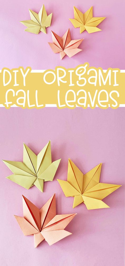 Origami Maple Leaf - Step by Step Tutorial Oragami Fall Ideas, Fall Origami For Kids, Origami Thanksgiving, Autumn Origami, Fall Origami, Origami Maple Leaf, Origami Pumpkin, Pretty Origami, Origami Garland