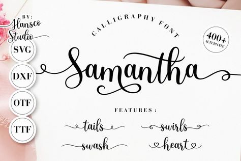 Samantha Calligraphy Font is a clean and modern script font carefully created with a touch of elegance. Whether you’re looking for fonts for Instagram or calligraphy scripts for DIY projects, this font will turn any creative idea into a true piece of art! This font is PUA encoded, which means you can access all of […] The post Samantha Calligraphy Font appeared first on Free Font DL. Calligraphy Name Art, Samantha Font, Fonts For Instagram, Fonts Procreate, Procreate Fonts, Fonts Cricut, Fonts Quotes, Calligraphy Script Fonts, Free Calligraphy Fonts