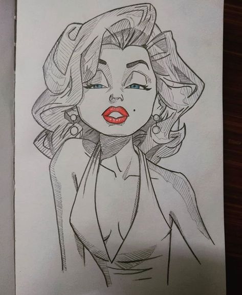 I always want to draw a @marilynmonroe sketch and today I finally did it😁 this is another sketch of my #Diary . TELL ME HOW DOES SHE LOOK😊… Marilyn Monroe Sketch, Marilyn Monroe Drawing, Easy Graffiti Drawings, Cartoon Style Drawing, Disney Princess Fan Art, Chicano Drawings, Want To Draw, My Diary, Graffiti Style Art